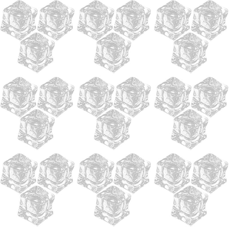 Mikinona 50 Pcs Reusable Acrylic Fake Ice Cubes Square Clear For Photography Decor - Image 1